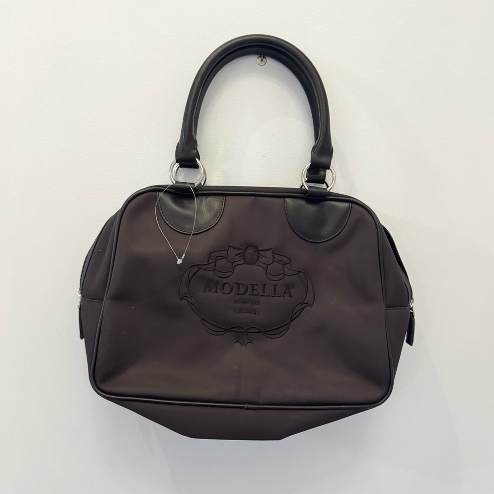 Vintage NWOT MODELLA “Beverly Hills” brown travel cosmetics bag